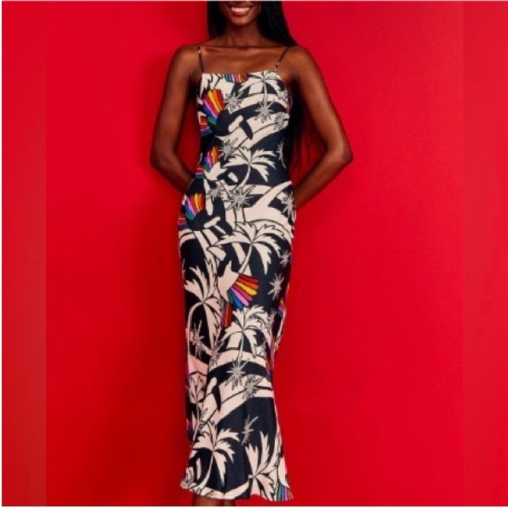 FARM Rio wave midi dress NEW